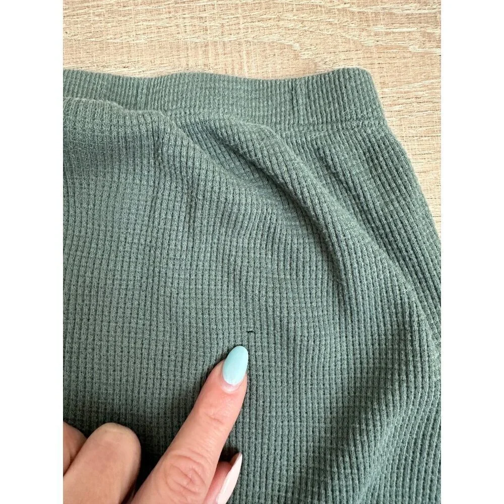 Little Co. Size 5T Toddler Waffle Knit Jogger Pants With Button Front In Sage Gr